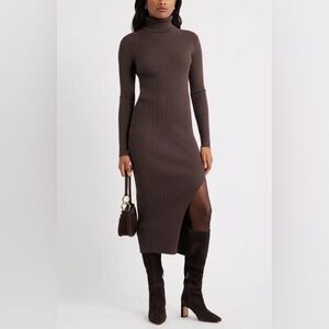 Caslon Chocolate Long Sleeve Dress